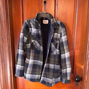 Woolrich Men's Plaid Shirt Jacket - Black, Gray, and Tan